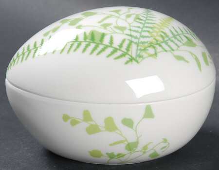 Lacy Fern Green Large Egg Box & Lid