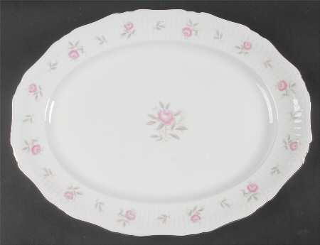 La Fleur Pink 16" Oval Serving Platter