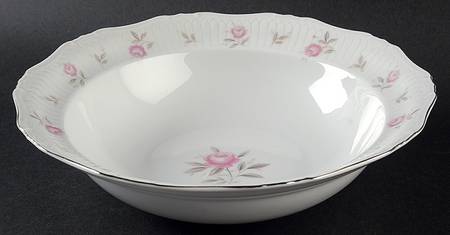 La Fleur Pink 9" Round Vegetable Bowl