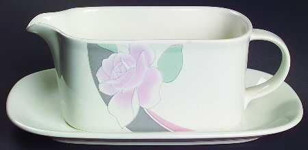 La Fleur Multicolor Gravy Boat & Underplate (Relish/Butter)