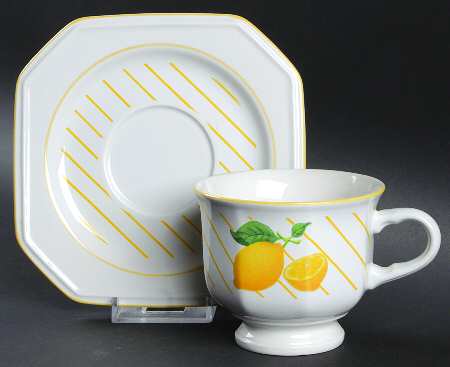 Lemons Footed Cup & Saucer Set