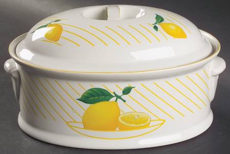 Lemons 2 Quart Oval Covered Casserole