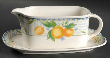 Lemon Medley Gravy Boat & Underplate (Relish/Butter)
