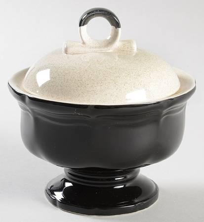 Liquorice Sugar Bowl & Lid