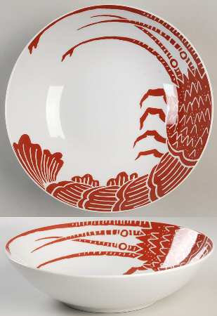 The Lobster Red 9" Round Vegetable Bowl
