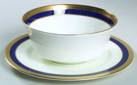 Lorenzo Cobalt Blue Gravy Boat with Attached Underplate