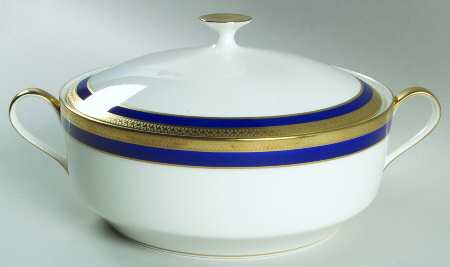 Lorenzo Cobalt Blue Round Covered Vegetable