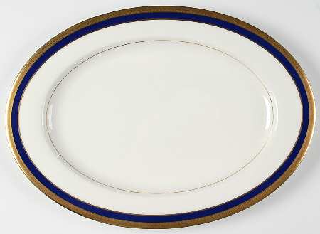 Lorenzo Cobalt Blue 15" Oval Serving Platter by Mikasa