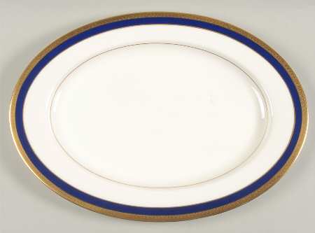 Lorenzo Cobalt Blue 14" Oval Serving Platter