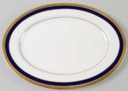 Lorenzo Cobalt Blue 12" Oval Serving Platter