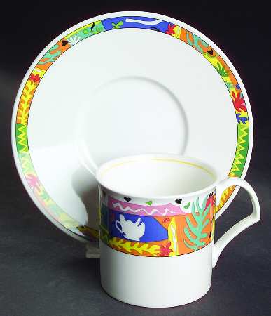 Mardi Gras Flat Cup & Saucer Set