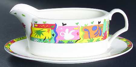 Mardi Gras Gravy Boat & Underplate (Relish/Butter)