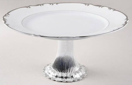 Marlboro Cake Stand with 4"-5" Metal Pedestal  Hc