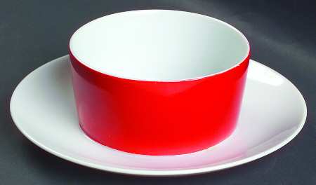 Mandarin Red Mayonnaise with Attached Underplate by Mikasa