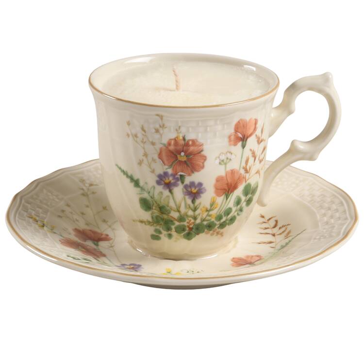 Margaux Scented Cup & Saucer Candle-Coffee  HC