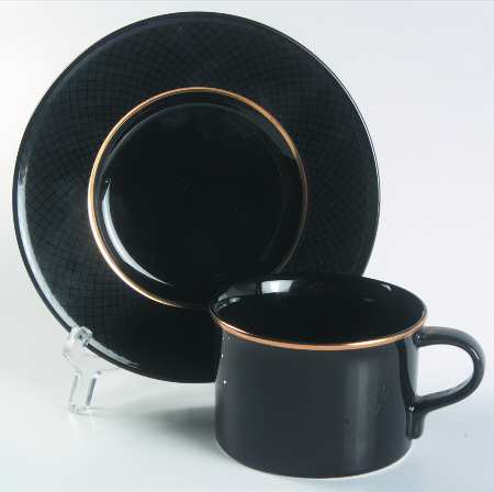 Matrix Black Flat Cup & Saucer Set