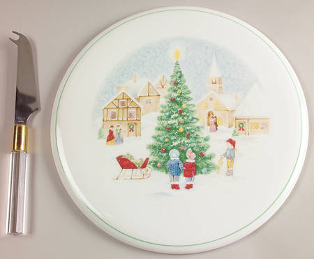 Merry Christmas 2 Piece Cheese Dish and Knife Set