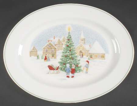 Merry Christmas 14" Oval Serving Platter