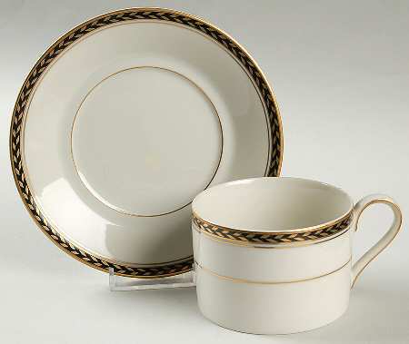 Medici Black Flat Cup & Saucer Set