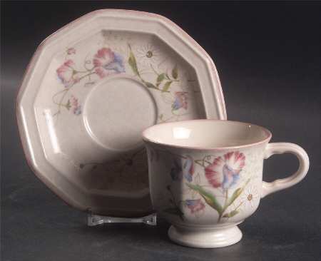 Memories Footed Cup & Saucer Set
