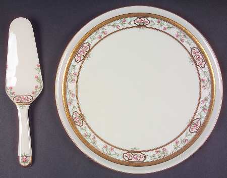 Merrick Cake Plate & Solid Ceramic Server Set (No Box)
