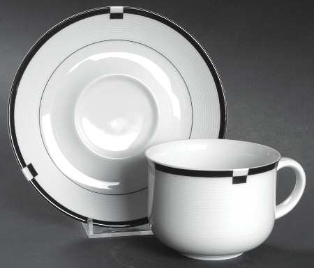 Midnight Flat Cup & Saucer Set
