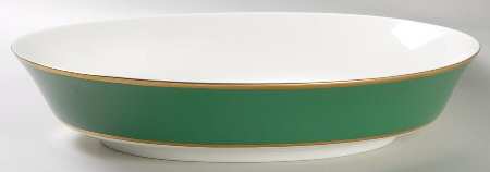 Ming Green 10" Oval Vegetable Bowl