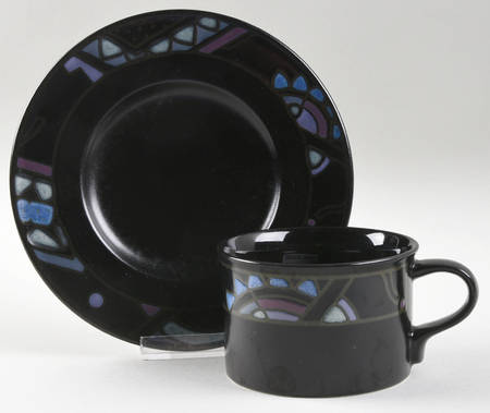 Midnight Odyssey Flat Cup & Saucer Set by Mikasa
