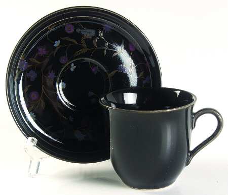Midnight Rose Flat Cup & Saucer Set