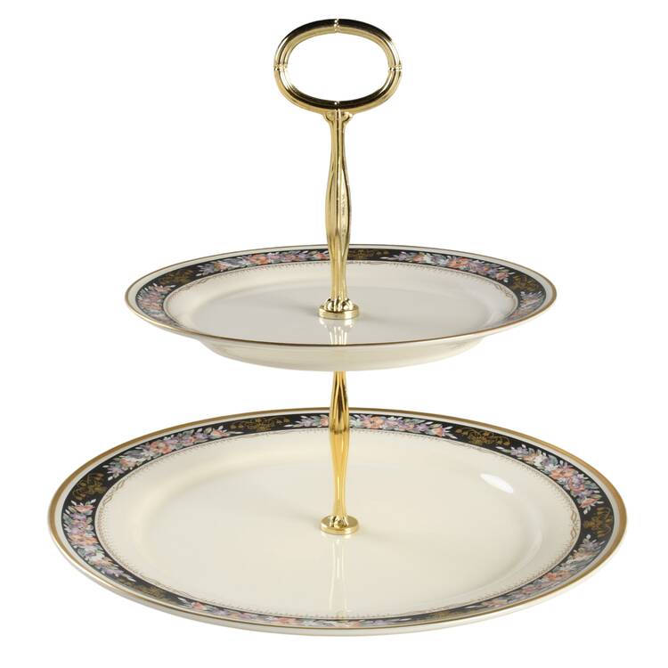 Midnight Sky 6 5/8"-10"  2 Tiered Serving Tray (Dp, Sp) HC