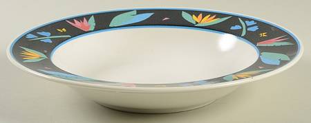 Midnight Tropics Large Rim Soup Bowl