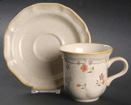 Mountain Flowers Flat Cup & Saucer Set