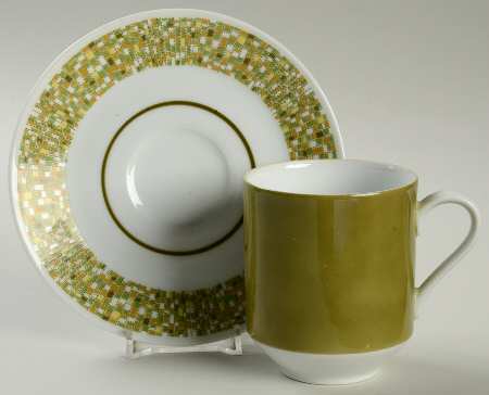 Mosaic Flat Cup & Saucer Set
