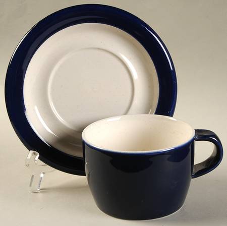 Navy Band Flat Cup & Saucer Set