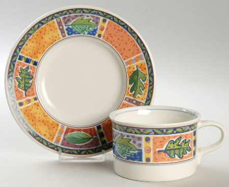 Nature's Canvas Flat Cup & Saucer Set