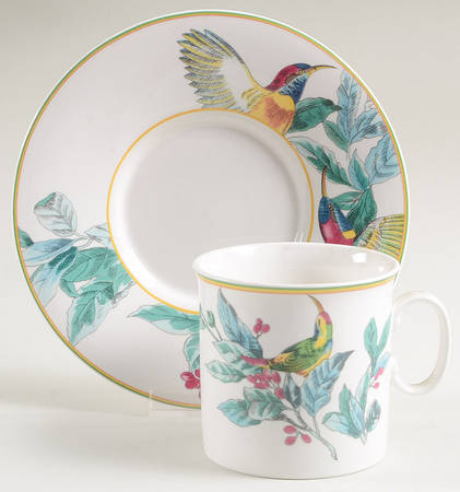 Nature's Harmony (Bird & Flowers) Flat Cup & Saucer Set