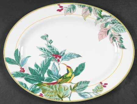 Nature's Harmony (Bird & Flowers) 14" Oval Serving Platter