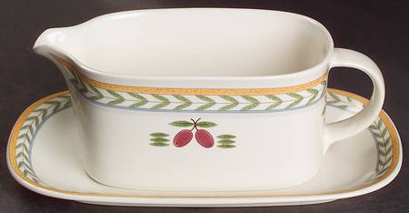 Nature's Harvest Gravy Boat & Underplate (Relish/Butter)