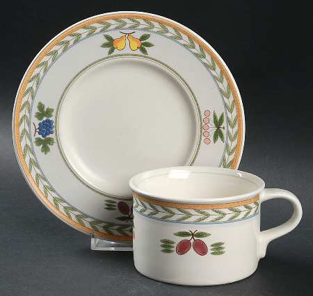 Nature's Harvest Flat Cup & Saucer Set