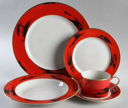 Negora Red 5 Piece Place Setting