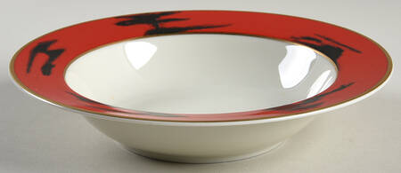 Negora Red Rim Fruit/Dessert (Sauce) Bowl