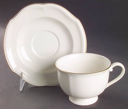 Newport Gold Footed Cup & Saucer Set