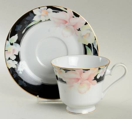 Night Orchid Footed Cup & Saucer Set