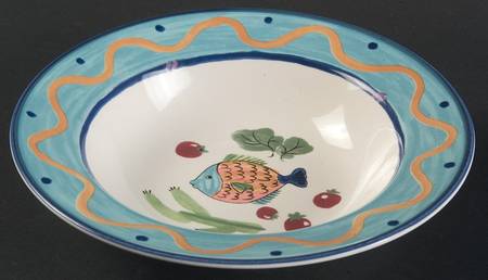 Ocean Collage Rim Fruit/Dessert (Sauce) Bowl