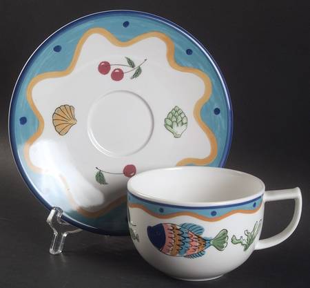Ocean Collage Breakfast Cup & Saucer Set