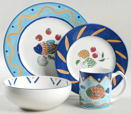 Ocean Collage 4 Piece Place Setting