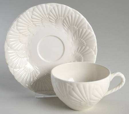 Ocean Jewel White Flat Cup & Saucer Set by Mikasa