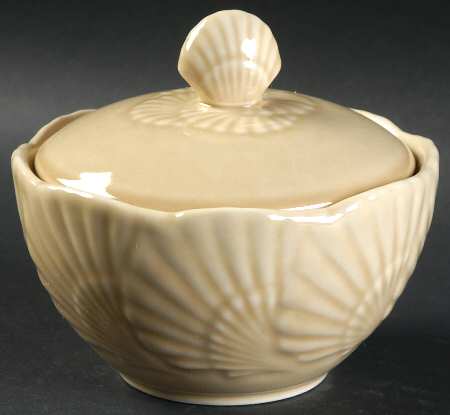 Ocean Jewel Beige Sugar Bowl & Lid