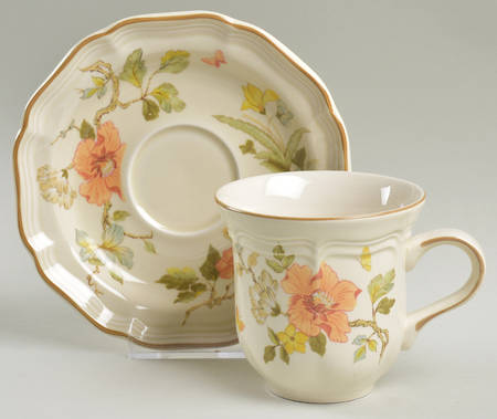 Olde Tapestry Flat Cup & Saucer Set