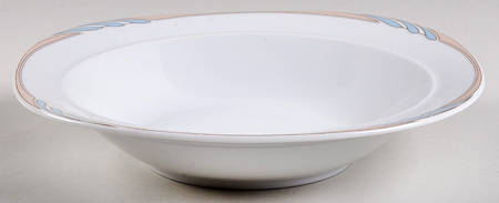 Omega Blue Peach Rim Soup Bowl